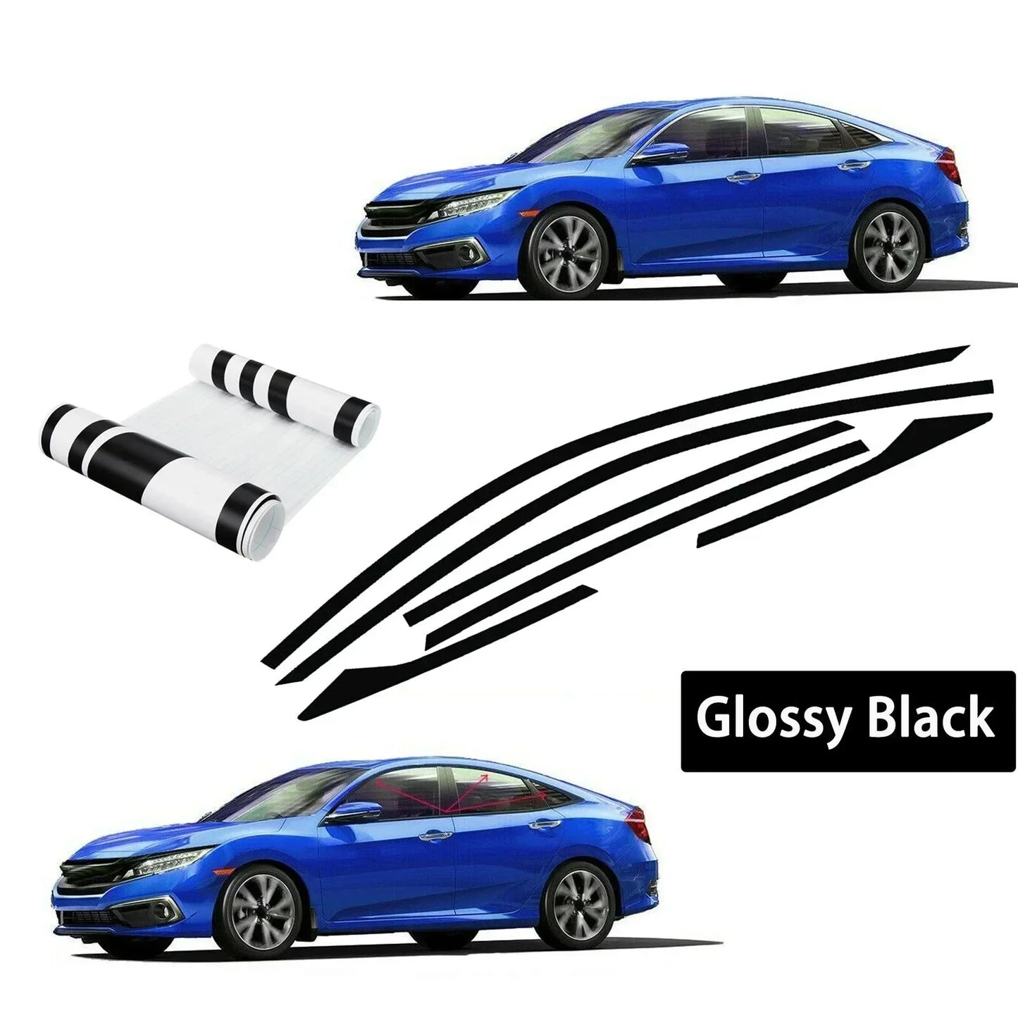 Vinyl Chrome Delete Kit 2016 - 2019 Civic Sedan