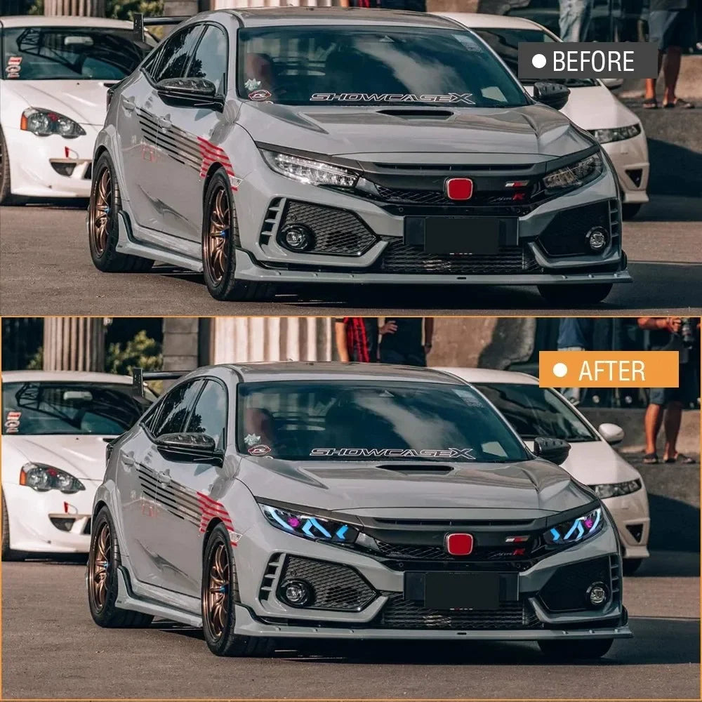 LED RGB Headlights With Multicolor DRL Sequential Turn Signal