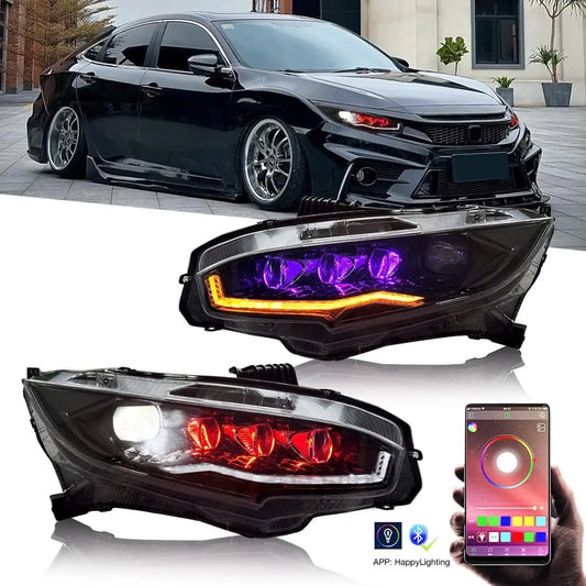 RGB Headlights for Honda Civic Sedan 2016-2021